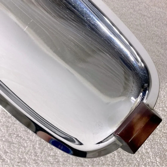 Vintage Glo Hill Gourmates Chrome Serving Tray With Bakelite Handles - Picture 6 of 10